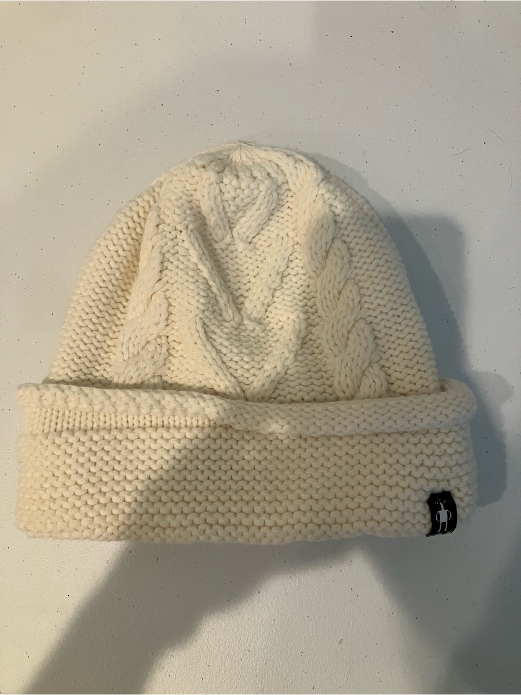 Smartwool Cable Knit Cream Wool Blend Beanie